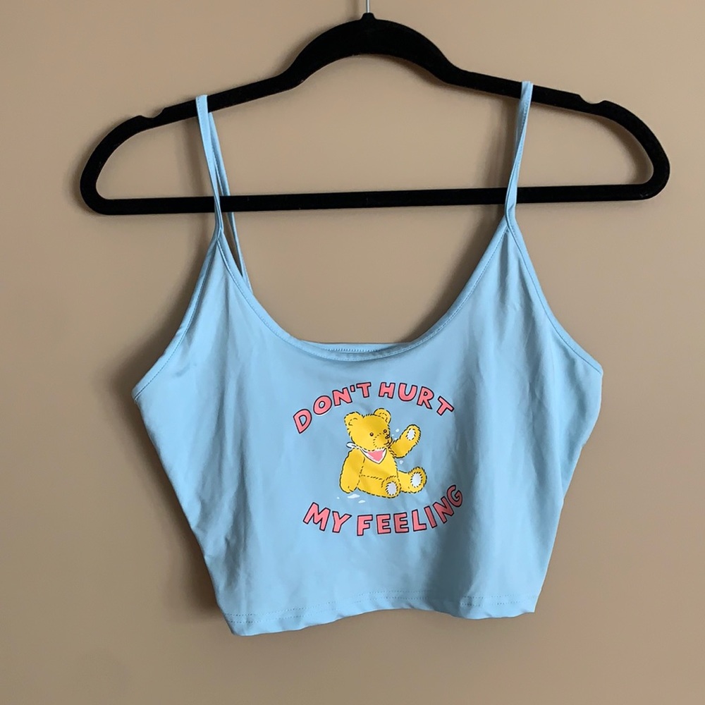 Cute Graphic Crop Tank Top